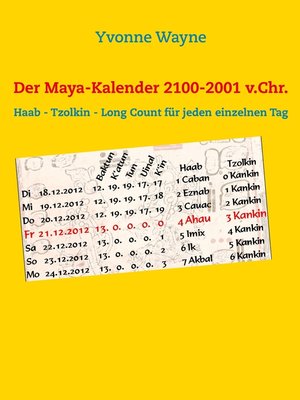cover image of Der Maya-Kalender 2100-2001 v.Chr.
